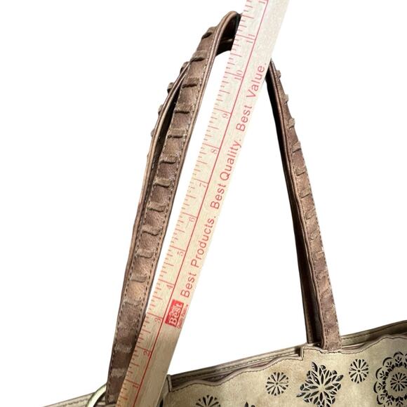 Catchfly Mandala Filigree Concealed Carry Handbag Shoulder Tote Boho Tassel Tan - Picture 15 of 16